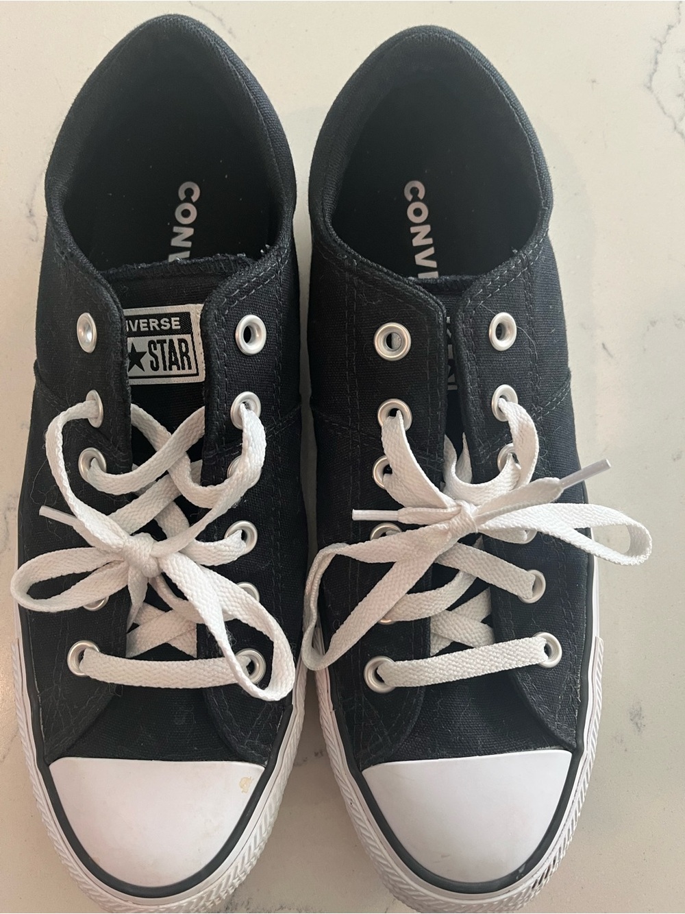 Converse Black and White Low Top Canvas Sneakers